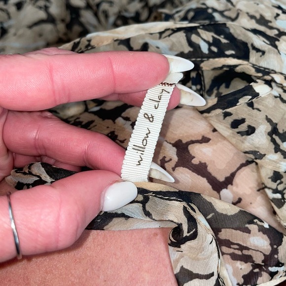 Willow & Clay maxi dress brown tan sleeveless tiered skirt SZ 10 lightweight - Picture 10 of 10